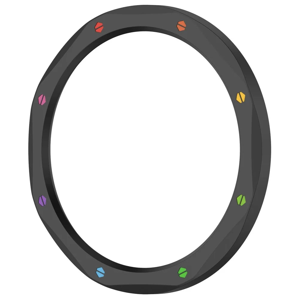 Watch Bezel Ring for Xiaomi Watch S4 / S4 eSIM Version / S3 / S3 eSIM Version Stainless Steel Cover with Tempered Glass Film - Black+Rainbow - 5