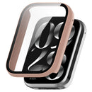 For Xiaomi Smart Band 9 Pro Case Hard PC All-Around Watch Cover with Tempered Glass Film - Pink - 1