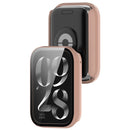For Xiaomi Smart Band 9 Pro Case Hard PC All-Around Watch Cover with Tempered Glass Film - Pink - 7