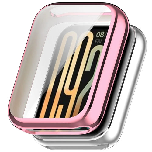 For Xiaomi Smart Band 9 Pro Watch Case All-Around TPU Electroplating Protective Cover - Pink - 1