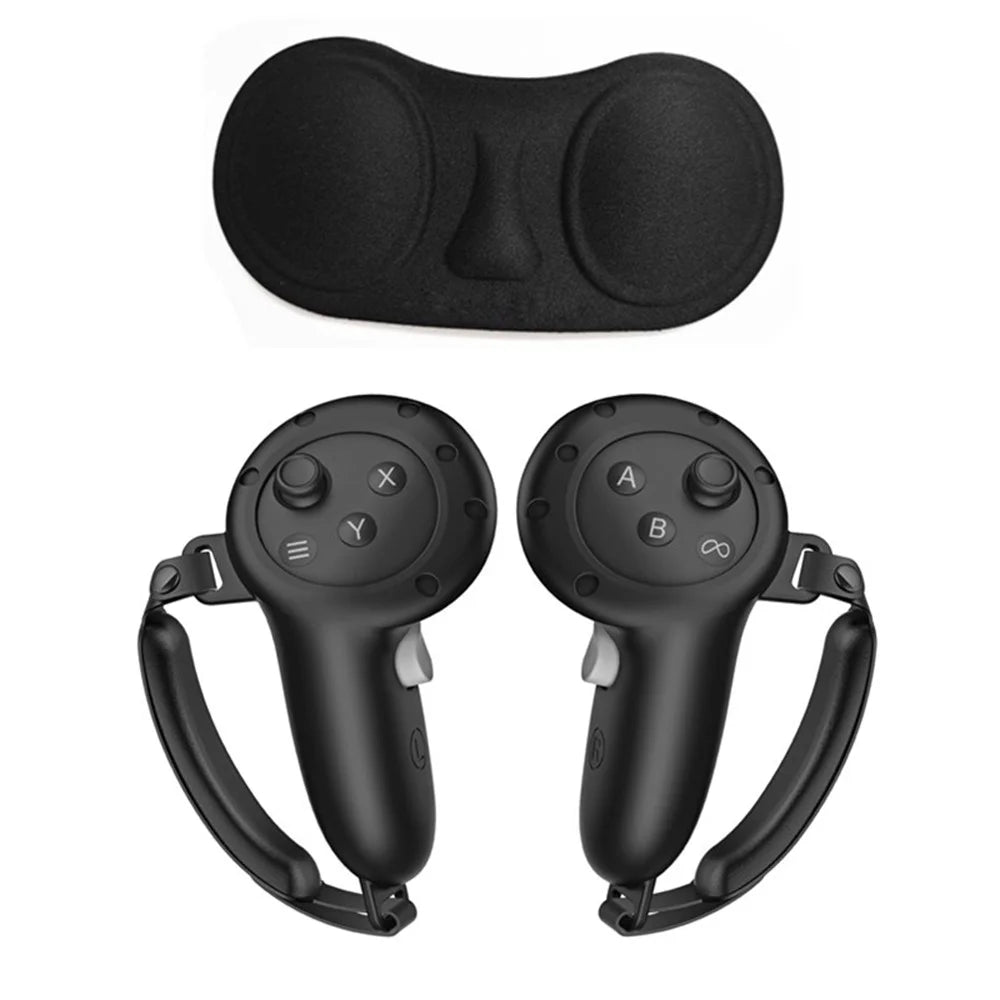 For Meta Quest 3S / 3 Controller Grips Silicone Cover with Straps and Lens Protector - 1