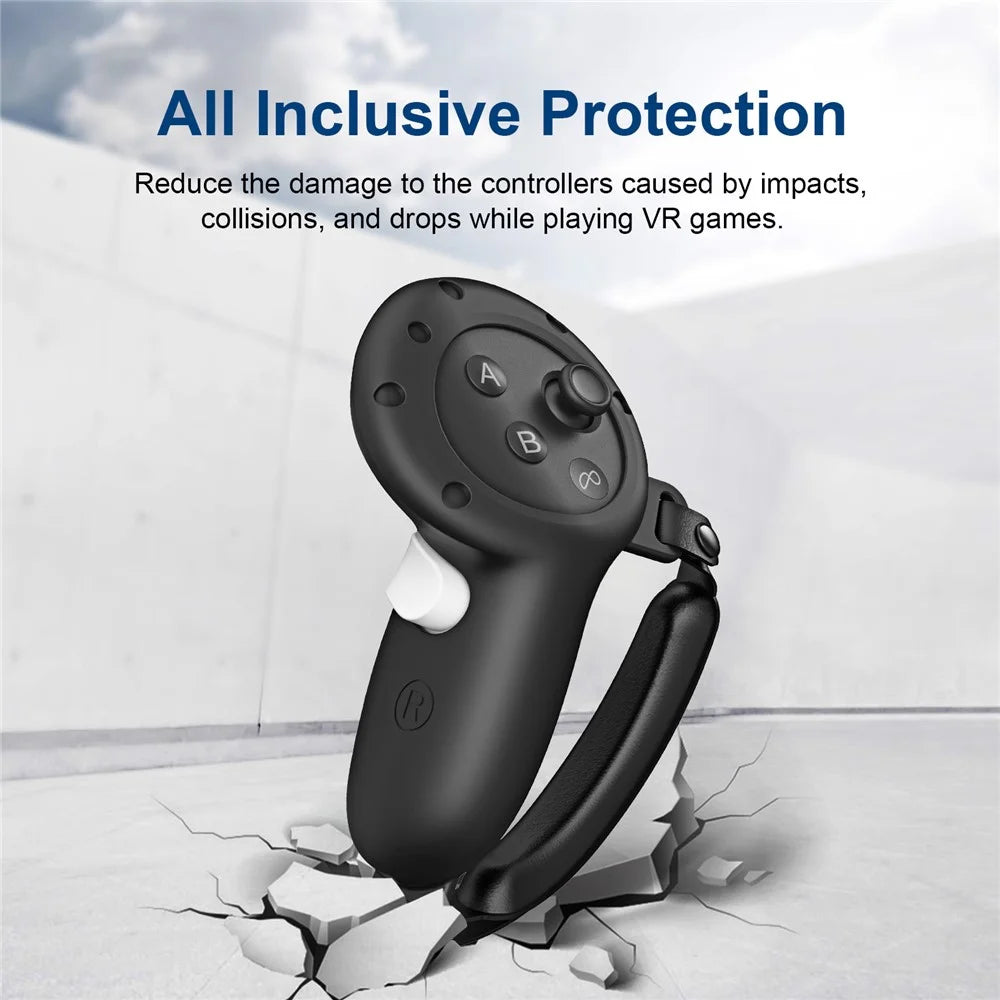 For Meta Quest 3S / 3 Controller Grips Silicone Cover with Straps and Lens Protector - 5