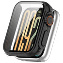 For Xiaomi Smart Band 9 Pro Case Hard PC All-Around Watch Cover with Tempered Glass Film - Black - 1