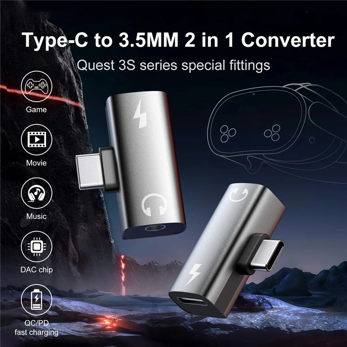 STARTRC GAMES USB-C Headphone Adapter Type-C to Type-C 3.5mm Audio Port Adapter - 4