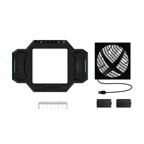HBX-608 For Xbox Series X Cooling Fan Stand Dual Controller Charging RGB Light Base - 1