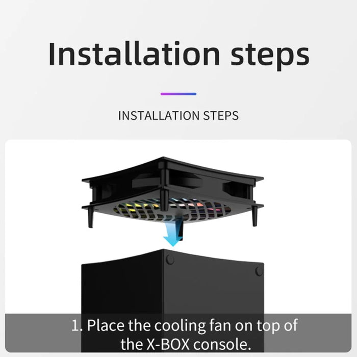 HBX-608 For Xbox Series X Cooling Fan Stand Dual Controller Charging RGB Light Base - 5