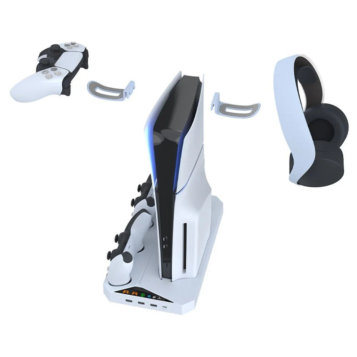 IPLAY HBP-584 For Sony PS5 Slim Digital / Disc Edition Cooling Stand Dual Controller Charging Station Headset Hanger - 5