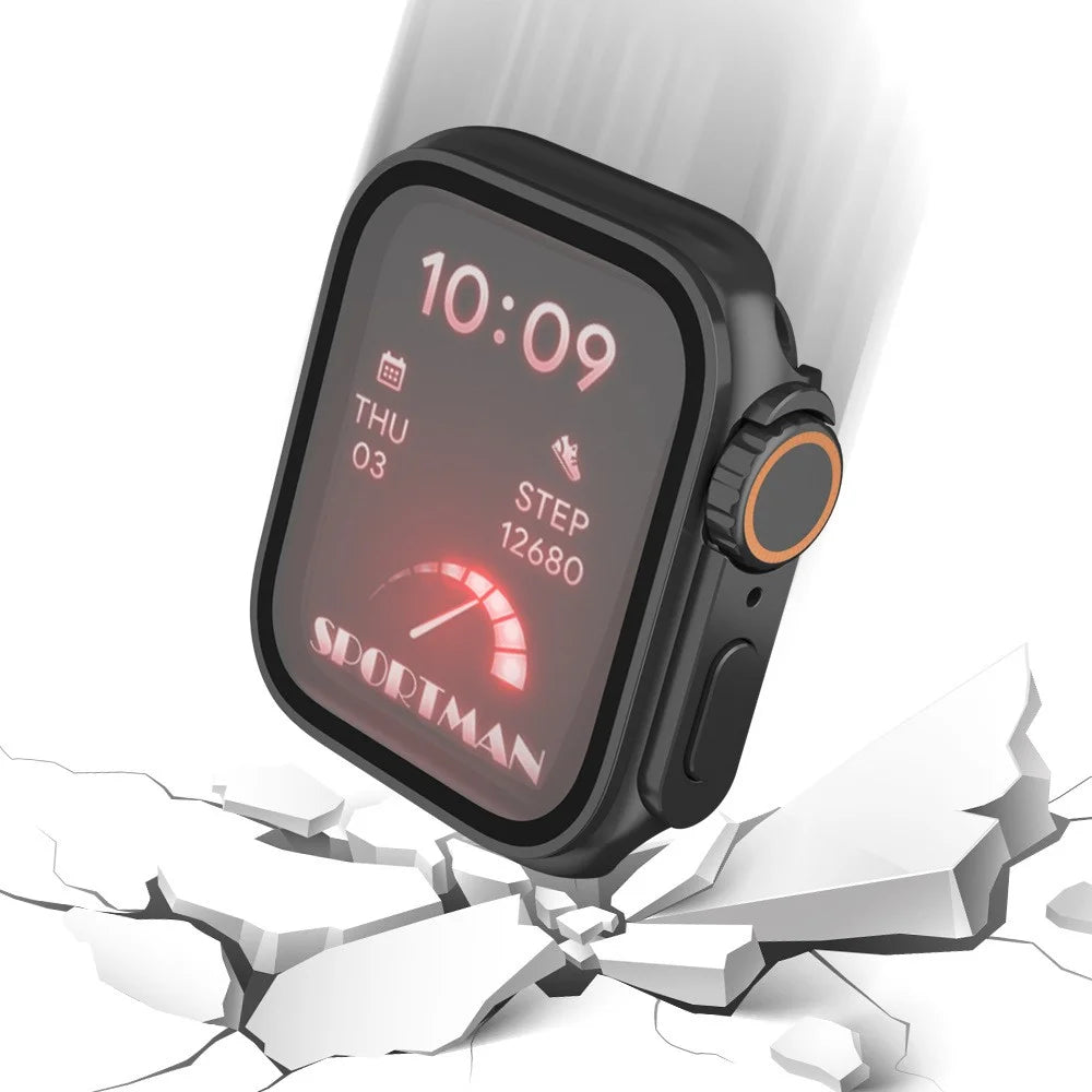 PC Watch Case for Apple Watch Series SE3 / SE2 / SE1 /  6 / 5 / 4 40mm Watch Cover with Tempered Glass Film - Rose Gold - 3