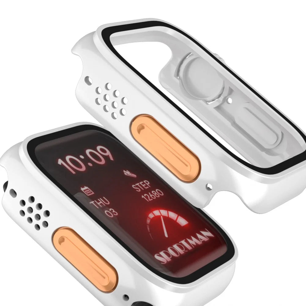PC Watch Case for Apple Watch Series SE3 / SE2 / SE1 /  6 / 5 / 4 40mm Watch Cover with Tempered Glass Film - Rose Gold - 5