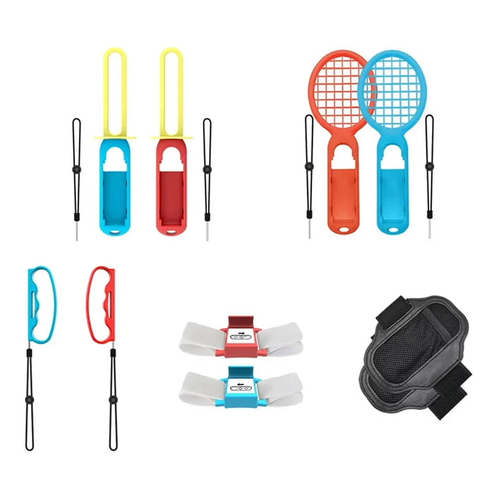 HBS-447 For Nintendo Switch Sports Control Set Joy-Con Wristband Tennis Racket Fitness Leg Strap Sword Game Accessories - 1