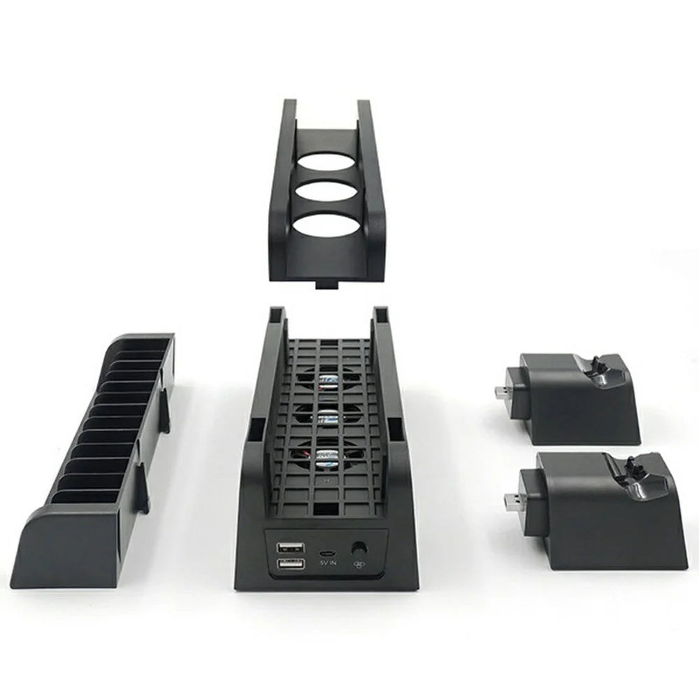 IPLAY HBP-149A Storage Stand for PS4 Pro  /  PS4 Slim  /  PS4 Cooling Fan Charging Station - 5