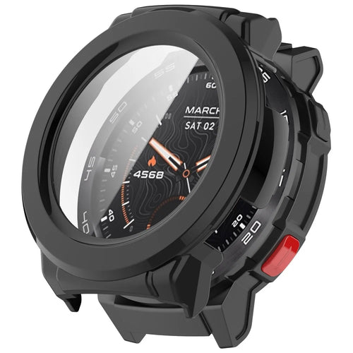 For Mibro Watch GS Pro Case Hard PC All Around Watch Cover with Tempered Glass Film - Black - 1
