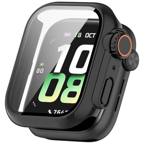 For Honor Watch 5 PC Tempered Glass Integrated Watch Case Full Coverage Protector - Black - 1