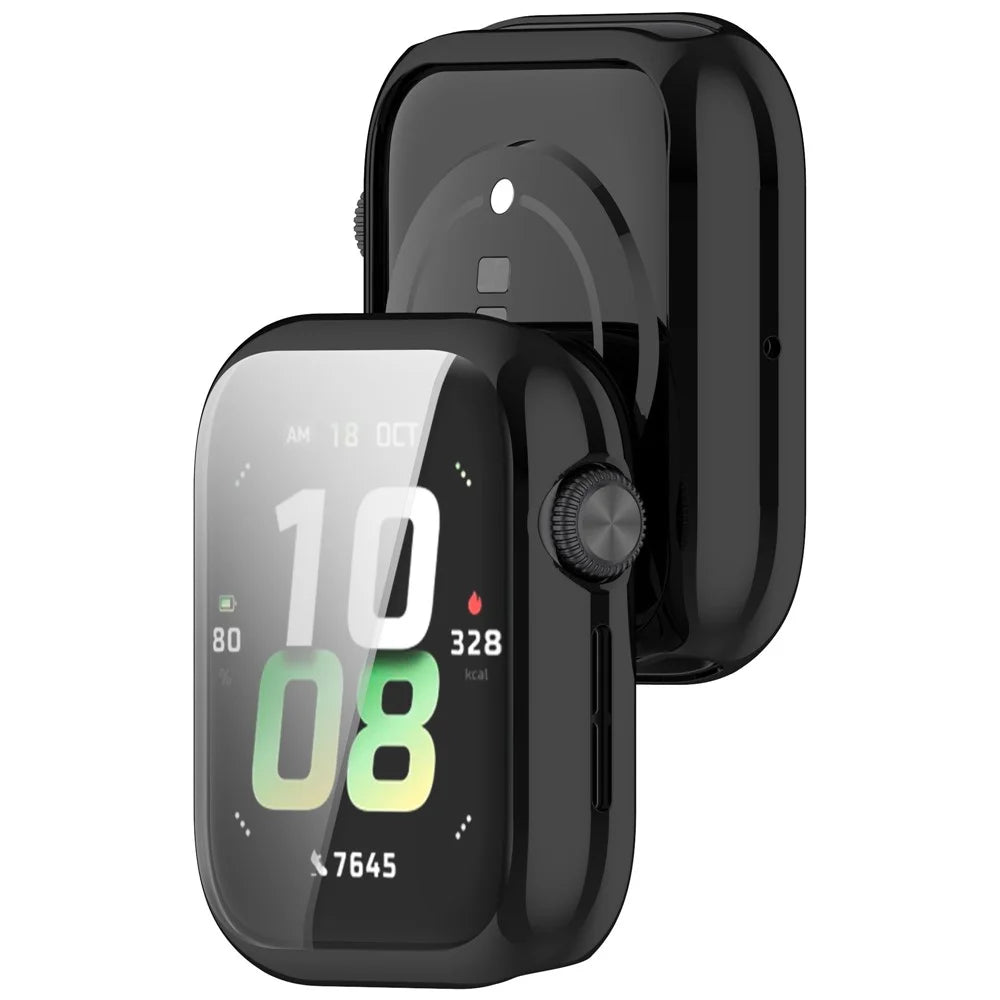 For Honor Watch 5 Electroplating TPU Protective Cover Watch Case with Screen Film - Black - 3