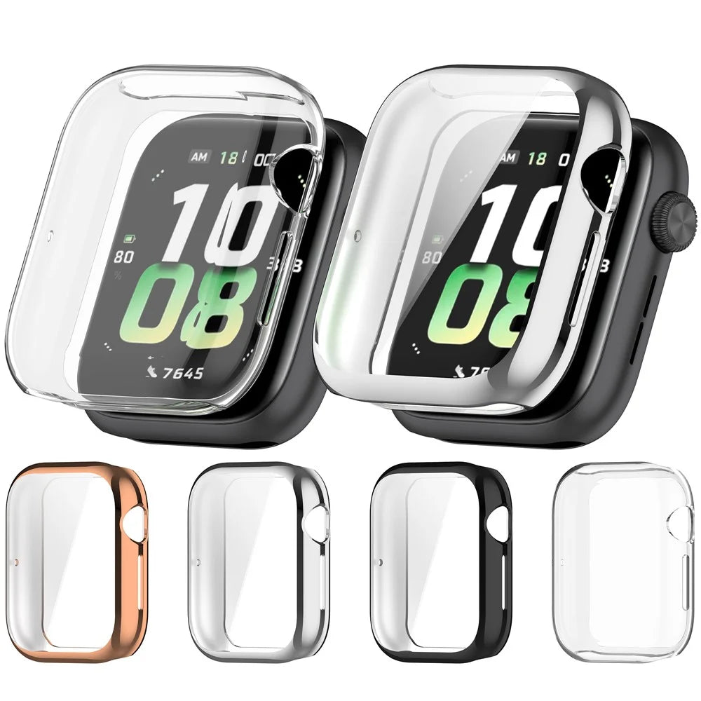 For Honor Watch 5 Electroplating TPU Protective Cover Watch Case with Screen Film - Black - 7