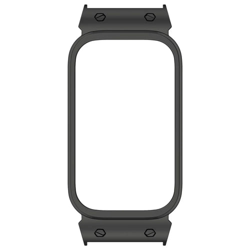 For Xiaomi Smart Band 9 Active / Redmi Band 3 Watch Case Metal Frame Protective Cover - Black - 1