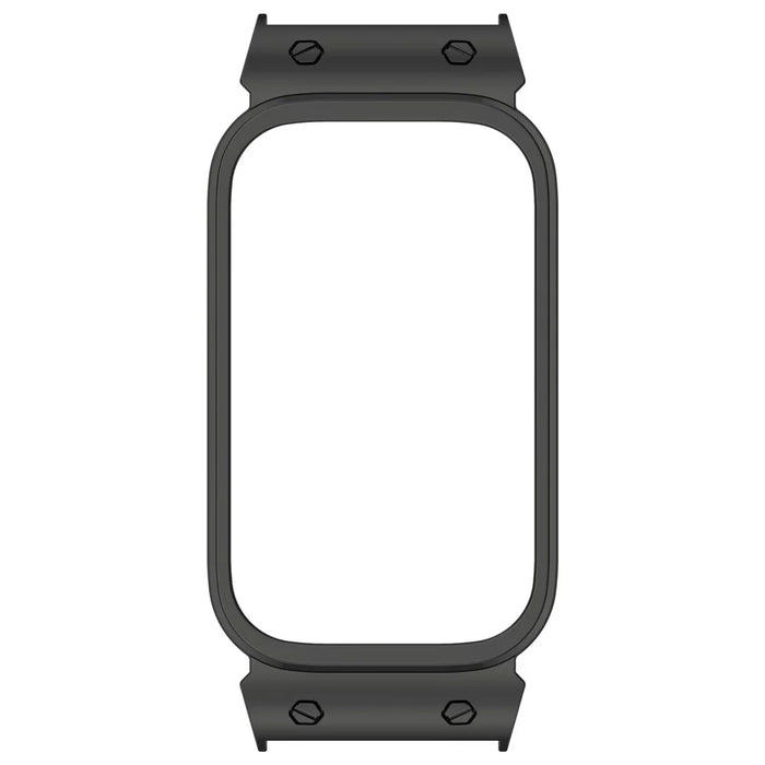 For Xiaomi Smart Band 9 Active / Redmi Band 3 Watch Case Metal Frame Protective Cover - Black - 1