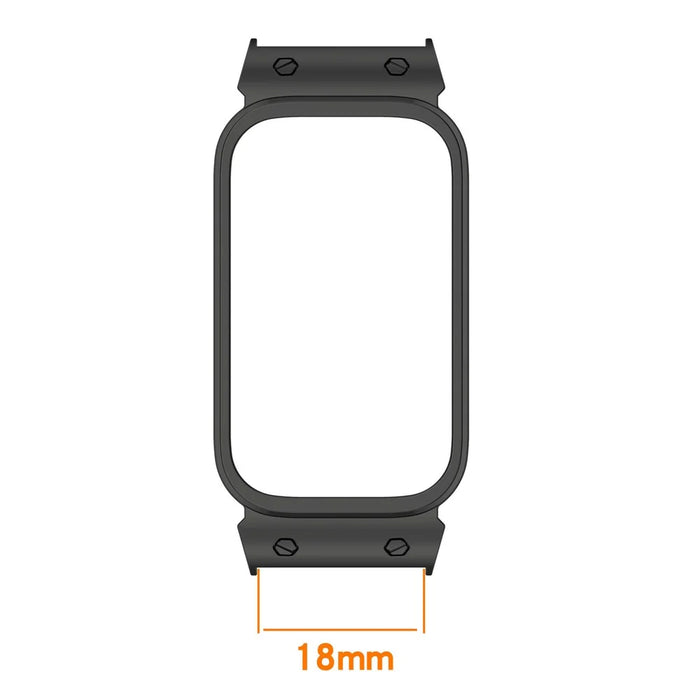 For Xiaomi Smart Band 9 Active / Redmi Band 3 Watch Case Metal Frame Protective Cover - Black - 3