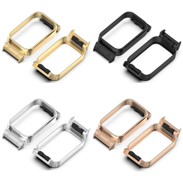 For Xiaomi Smart Band 9 Active / Redmi Band 3 Watch Case Metal Frame Protective Cover - Black - 4