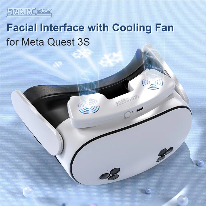 STARTRC GAMES For Meta Quest 3S VR Face Mask Magnetic Cooling Fan Leather  /  Lycra Foam Pad Breathable Face Cover - 6