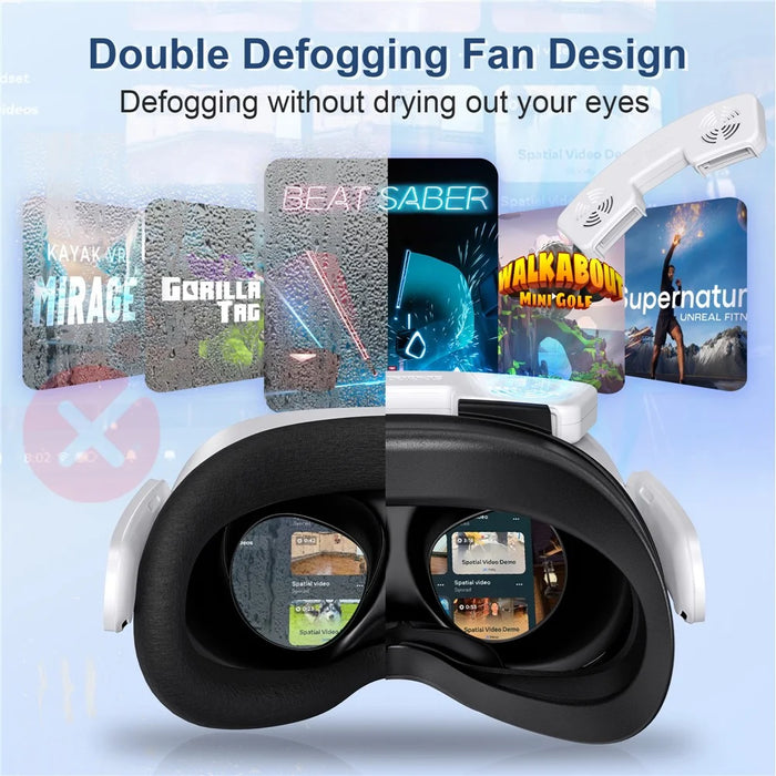 STARTRC GAMES For Meta Quest 3S VR Face Mask Magnetic Cooling Fan Leather  /  Lycra Foam Pad Breathable Face Cover - 7