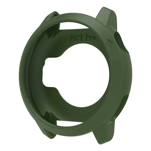For Coros Pace Pro Watch Case Soft Silicone Hollow Watch Frame Cover - Dark Green - 1