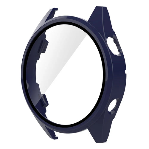 For Aigo G20 Watch Case PC Frame Cover with Tempered Glass Screen Film - Dark Blue - 1
