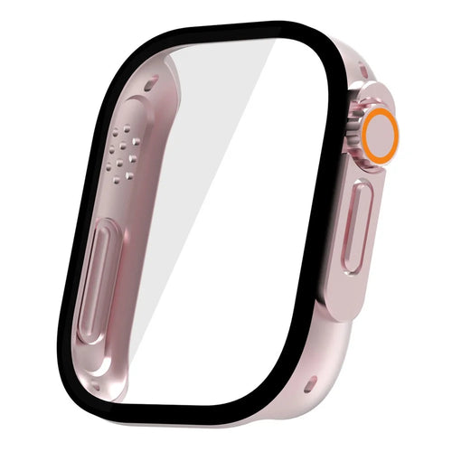 For Xiaomi Redmi Watch 5 Lite PC Frame Watch Case with Tempered Glass Screen Film - Pink - 1