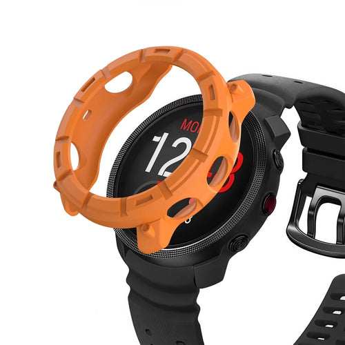 For Polar Vantage M3 TPU Case Hollow Half Wrapped Watch Frame Cover - Orange - 1