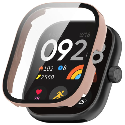 For Xiaomi Redmi Watch 5 / Watch 5 eSIM Case Hard PC All-Around Watch Cover with Tempered Glass Film - Pink - 1