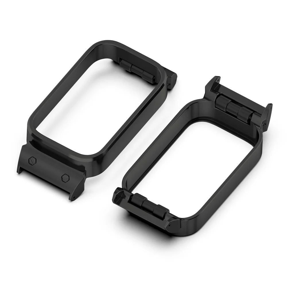 For Xiaomi Smart Band 9 Active  /  Redmi Band 3 Watch Case Zinc Alloy Frame Work with 18mm Watchband - Black - 2