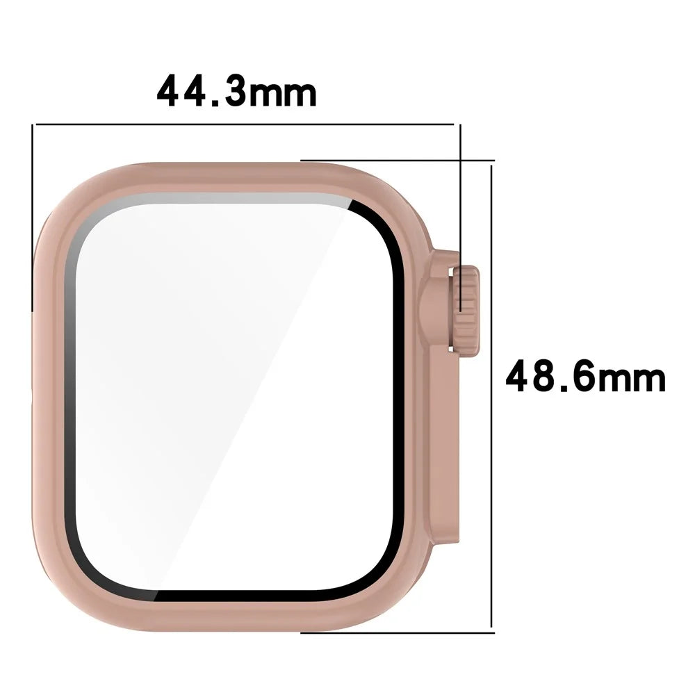 For Honor Watch 5 Case Hard PC All-Around Watch Cover with Tempered Glass Film - Pink - 7