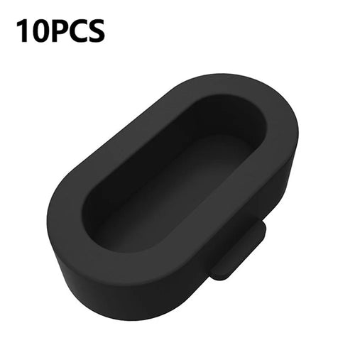 10Pcs For Garmin Watch Charging Port Dust Plugs Silicone Protective Covers - Black - 1