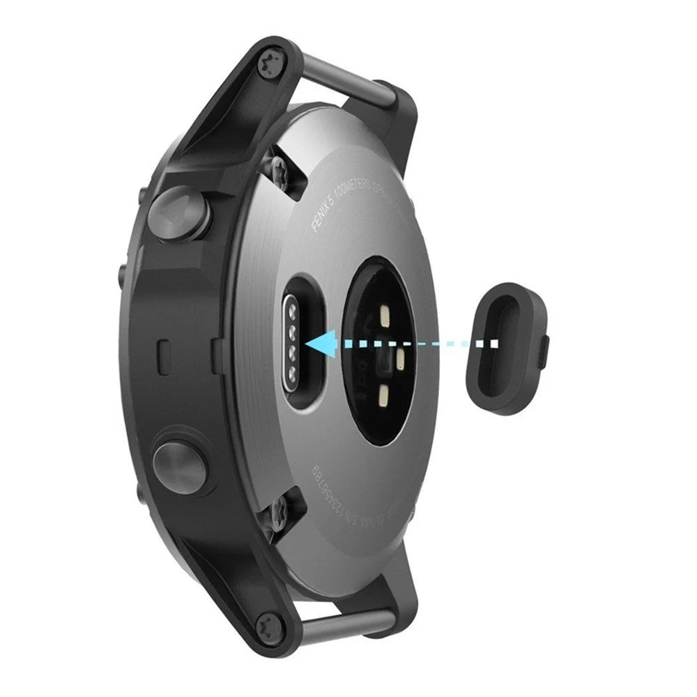10Pcs For Garmin Watch Charging Port Dust Plugs Silicone Protective Covers - Black - 2