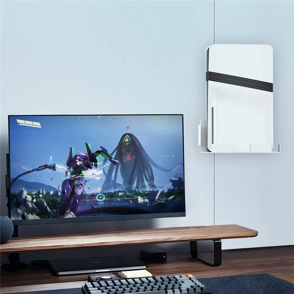 JYS JYS-P5226 Bracket for Sony PS5 Pro / PS5 Slim / PS5 Console Holder Wall Mount Storage Rack - White - 7