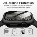 For Apple Watch Series 11 / 10 46mm Watch Case IP68 Waterproof Hard PC Cover with Tempered Glass Film - Black - 3