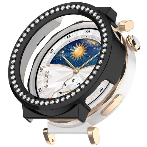For Huawei Watch GT 5 Pro 42mm PC Case Rhinestone Decor Smartwatch Protective Cover - Black - 1