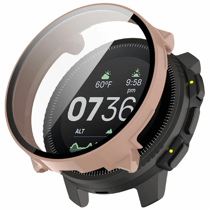 For Suunto Vertical Watch Case Integrated Protective PC Cover with Tempered Glass Screen Protector - Pink - 1