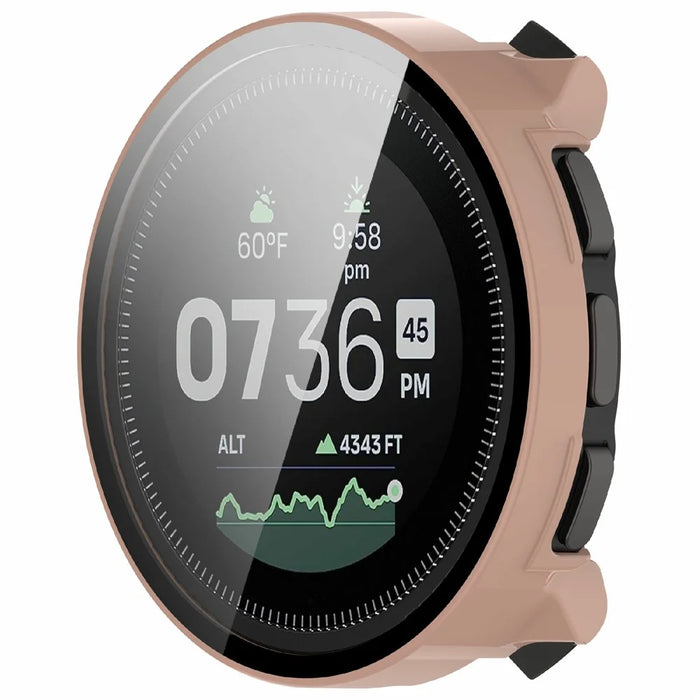 For Suunto Vertical Watch Case Integrated Protective PC Cover with Tempered Glass Screen Protector - Pink - 2