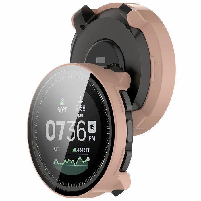 For Suunto Vertical Watch Case Integrated Protective PC Cover with Tempered Glass Screen Protector - Pink - 3