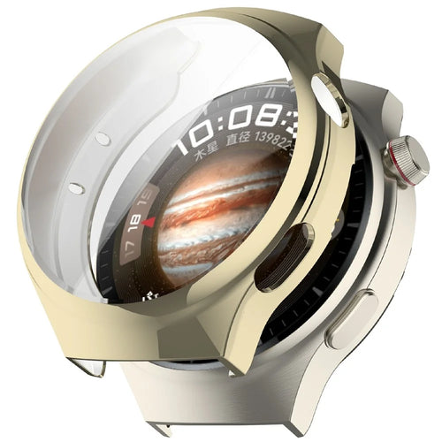 For Huawei Watch 4 TPU Watch Case Full Coverage Electroplating Protective Cover - Light Gold - 1