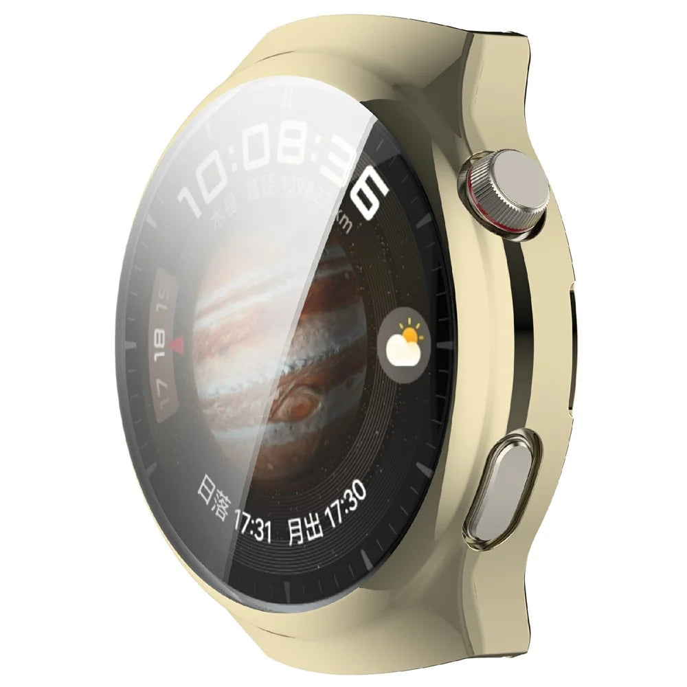For Huawei Watch 4 TPU Watch Case Full Coverage Electroplating Protective Cover - Light Gold - 2