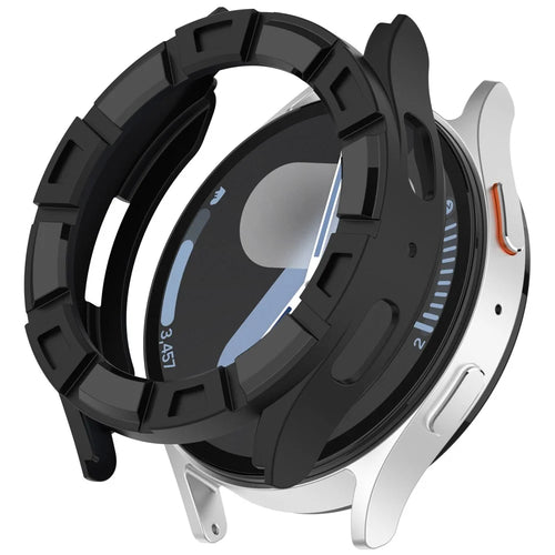 For Samsung Galaxy Watch7 40mm TPU Protective Case Hollow Design Shockproof Watch Cover - Black - 1
