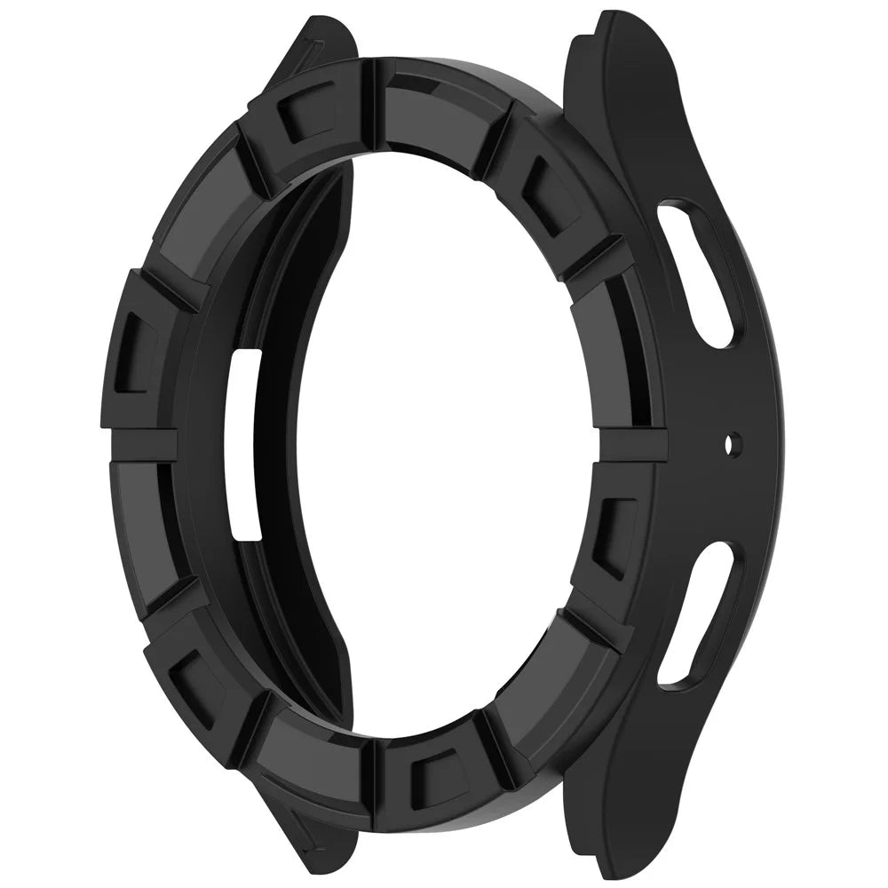 For Samsung Galaxy Watch7 44mm TPU Protective Case Hollow Design Shockproof Watch Cover - Black - 4