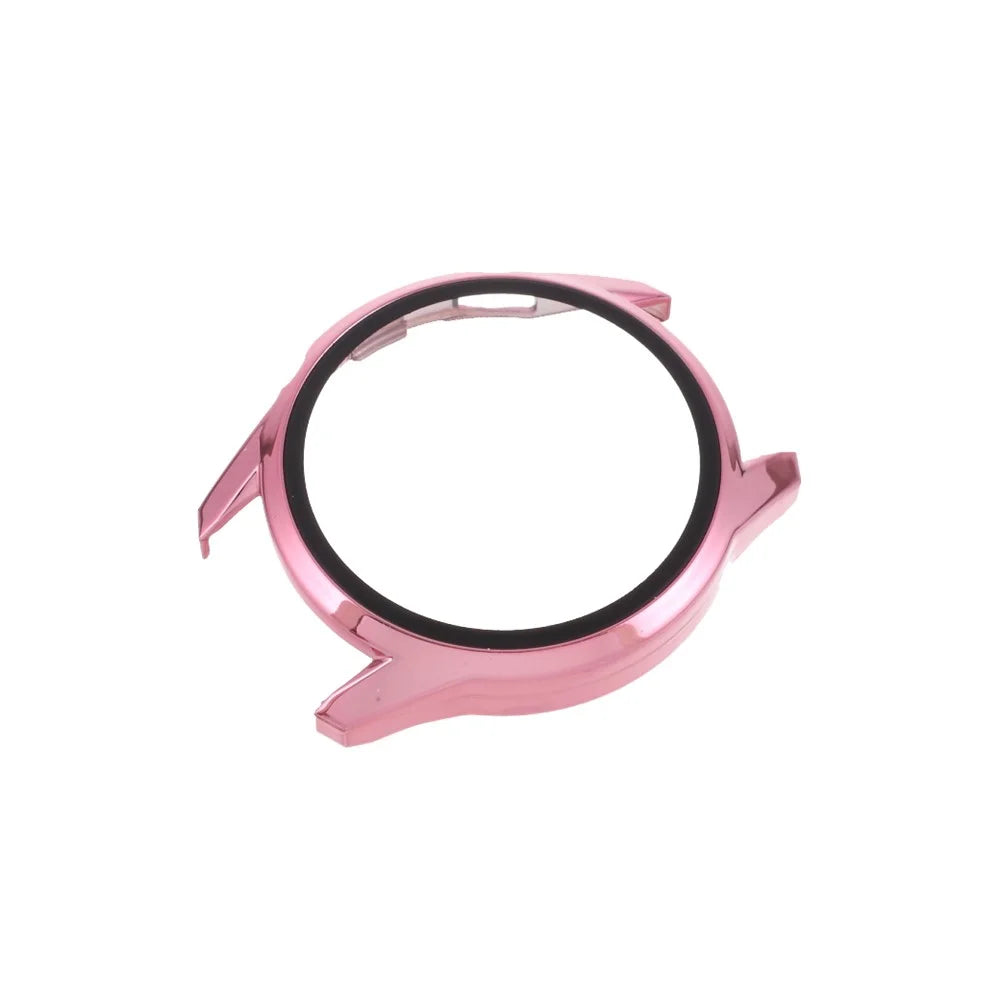 Electroplating PC Case Frame Tempered Glass Protector Cover for Huawei Watch GT 2 42mm - Rose Gold - 2