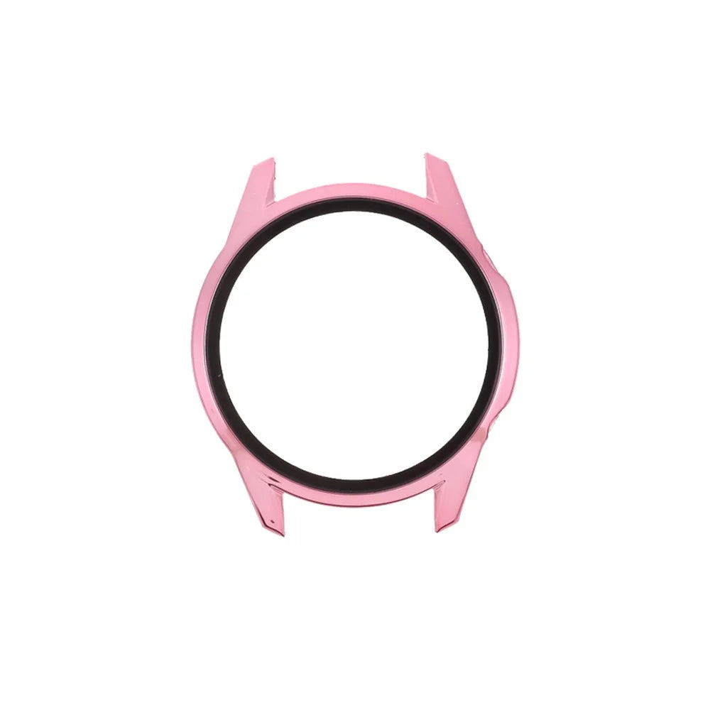 Electroplating PC Case Frame Tempered Glass Protector Cover for Huawei Watch GT 2 42mm - Rose Gold - 5