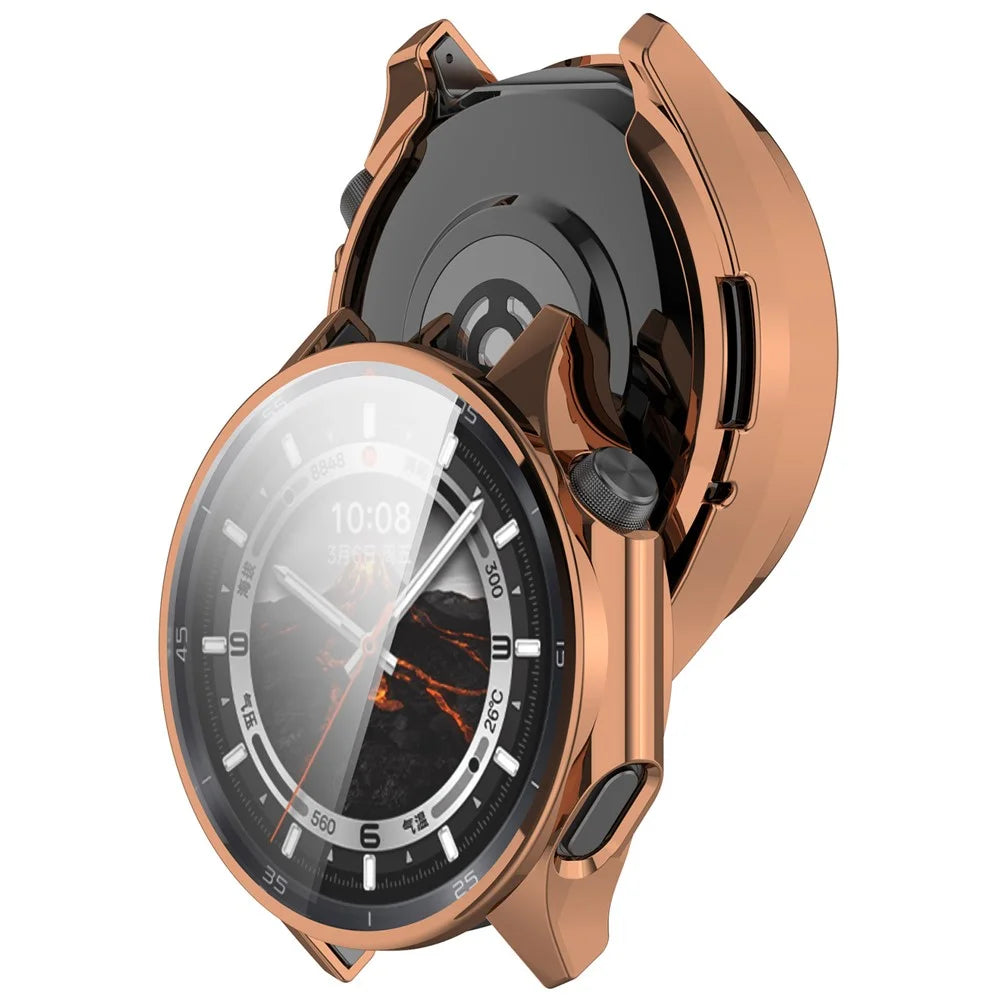 For Oppo Watch X2 / OnePlus Watch 3 46mm Electroplating TPU Protective Cover Watch Case with Screen Film - Rose Gold - 2