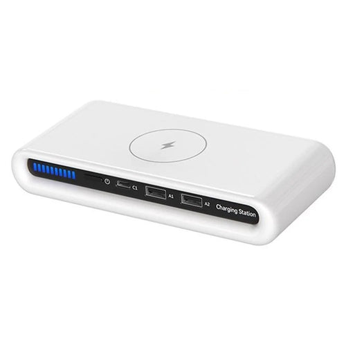 N67 USB Multi-Port Wireless Charger 30W Fast Charging Station USB Charging Hub with Ambient Light - 1