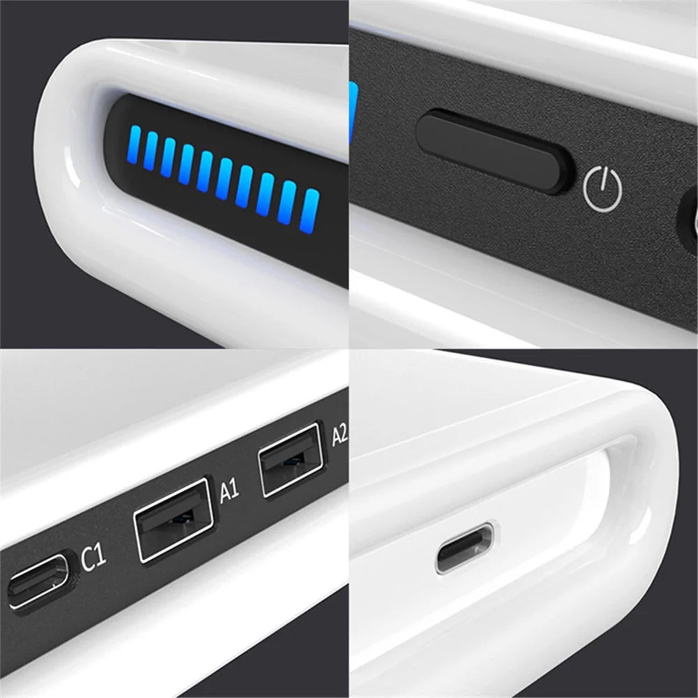 N67 USB Multi-Port Wireless Charger 30W Fast Charging Station USB Charging Hub with Ambient Light - 7