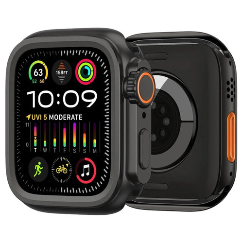 AMBAND For Apple Watch Series 11 / 10 46mm Alloy Watch Frame Protective Case - Black - 1
